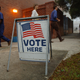 Voters leave a precinct after casting their ballots during Georgia’s primary Super Tuesday presidential election January 5, 2008, in Savannah, Georgia. An enormous cache of delegates is at stake. The two dozen state contests are delivering 1,023 Republican and 1,681 Democratic delegates.
